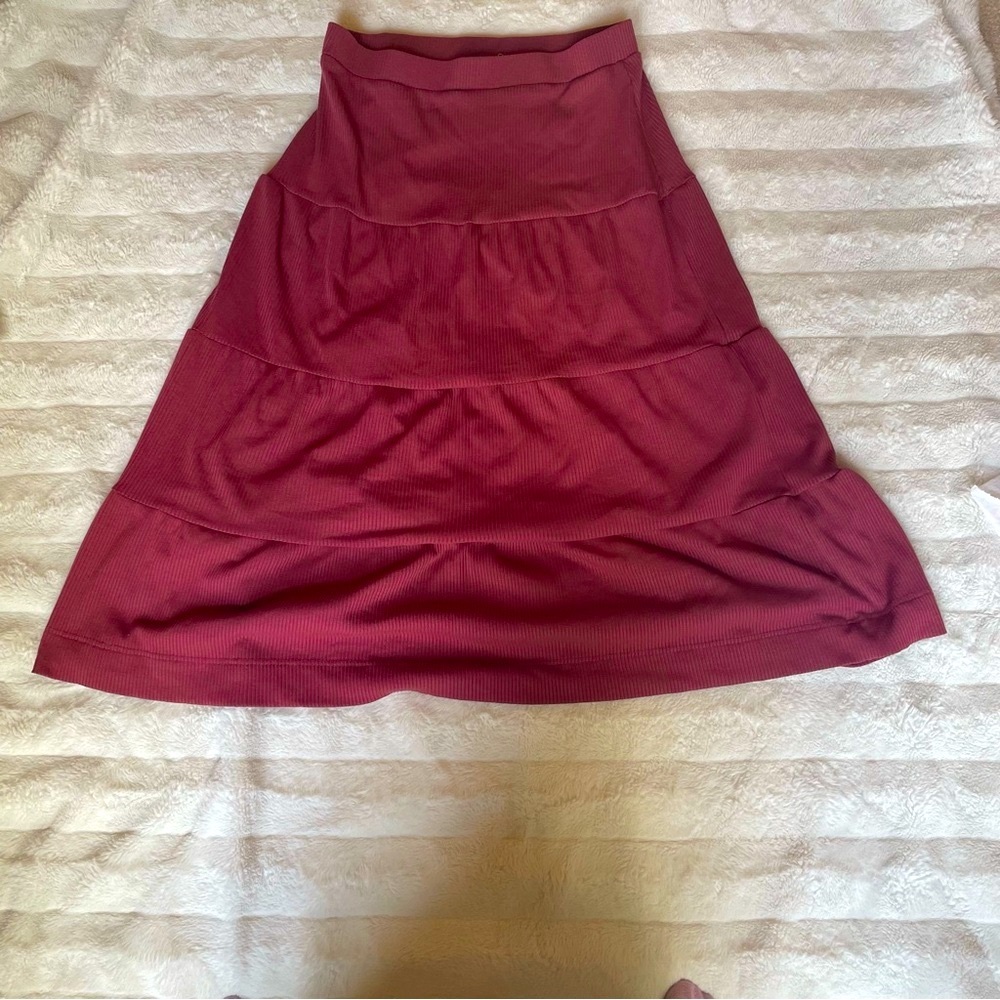 Chic Maroon A-Line Skirt